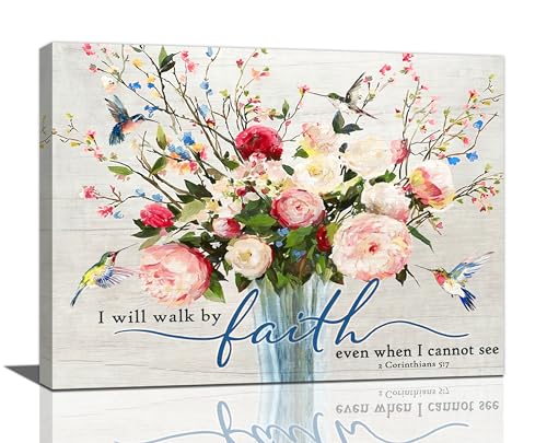 Country Flower Christian Bible Verses Wall Decor