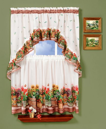 Country Garden Printed Window Curtain Set