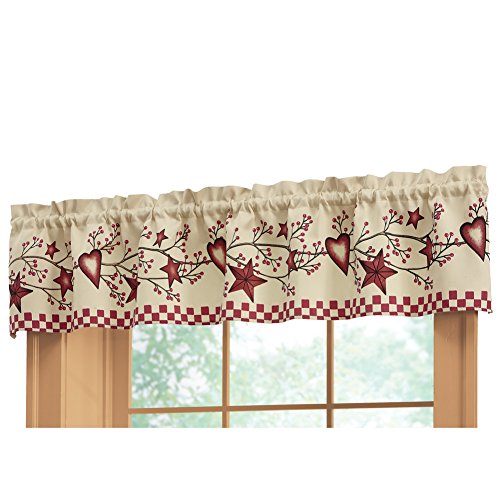 Country Heart Checkered Window Valance
