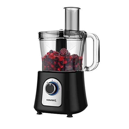 Courant 12-Cup Food Processor 800-Watts, Stainless Steel, 3 Blades