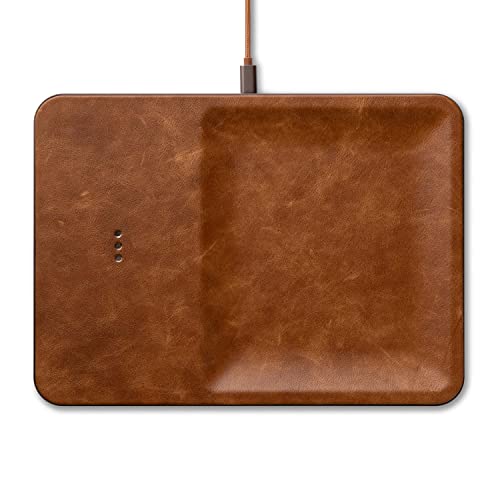 Courant Catch:3 Classics - Italian Leather Wireless Charging Station and Valet Tray