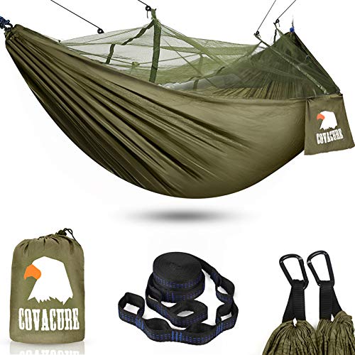 Covacure Lightweight Double Hammock with Net and Accessories