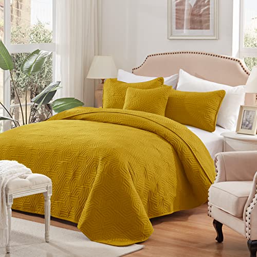 COZYART Quilt Set - Mustard Yellow Bedding Set
