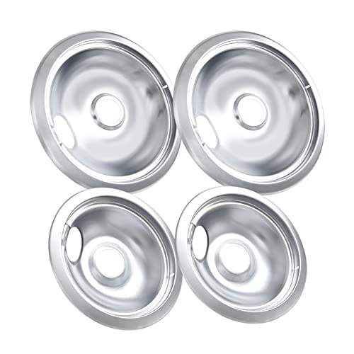 COZZIVITA 316048413 and 316048414 Stove Burner Drip Pans for Electric Stove Top - Perfectly Fit Frigidaire Kenmore Electric Range -Thickening to Prevent Bending and Rust - Include 2 x 6 in, 2 x 8 in