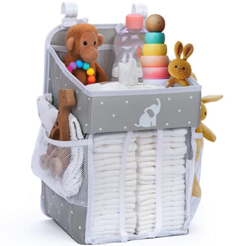 CRADLE STAR Diaper Caddy - Nursery Baby Essentials - Gray