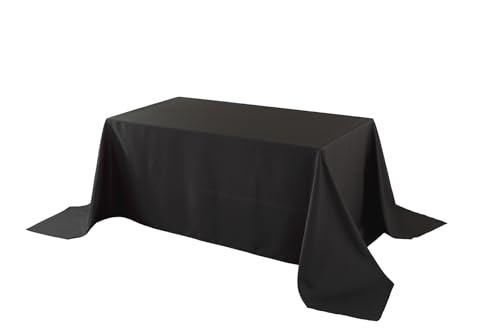 Premium Black Polyester Tablecloth for Events and Dining