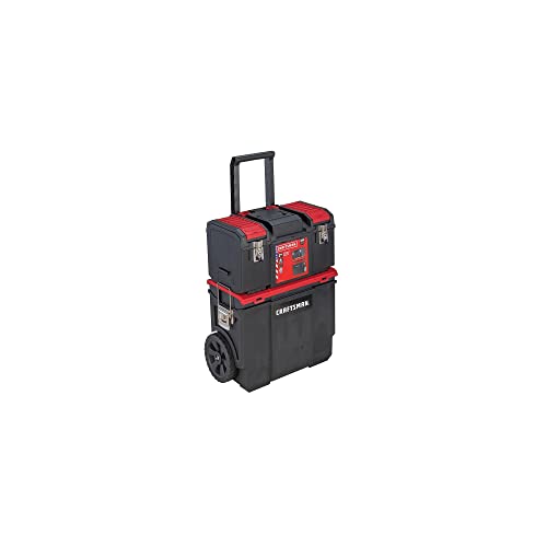 CRAFTSMAN 19-in. 3-in-1 Rolling Tool Box with Wheels, Red, Plastic, Lockable (CMST18614)