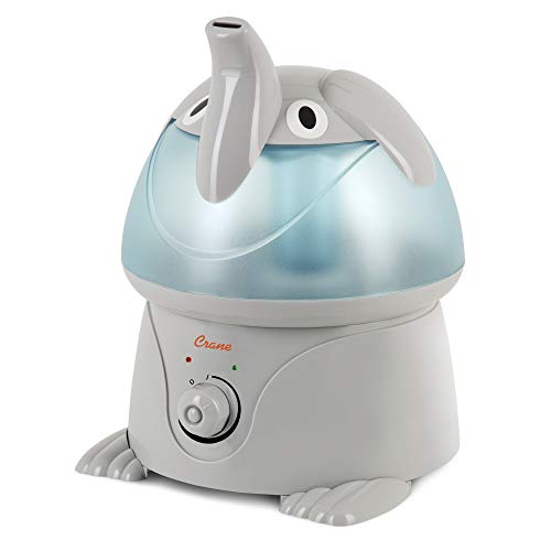 Crane Ultrasonic Baby Nursery Humidifier, 1 Gallon Cool Mist, Elephant