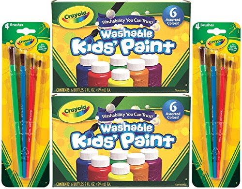 Crayola Washable Kids Paint, 6 Assorted Colors Pack