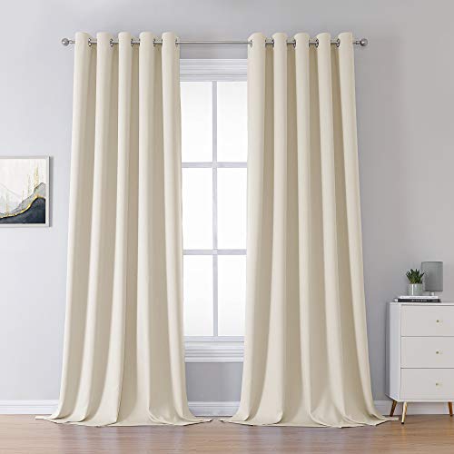 Cream Beige 120 Inch Length Curtains