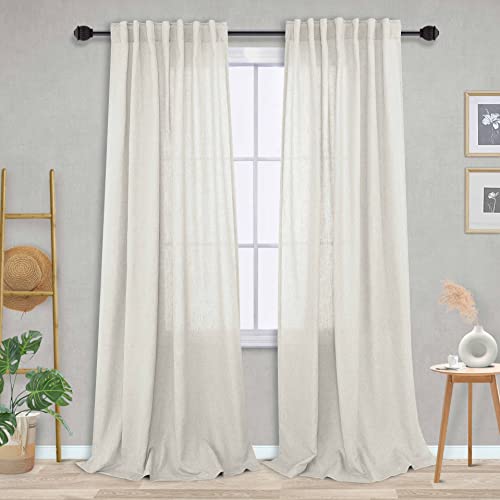 Cream Linen Textured Curtains