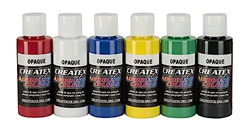 Createx Colors 5803-00 2 oz Opaque Airbrush Paint Set, Multicolor