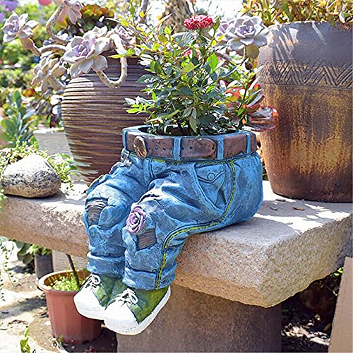 Creative Denim Pants Resin Flower Pot