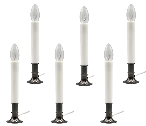 6-Pack Electric Window Candle Lamps with Dusk-to-Dawn Sensor