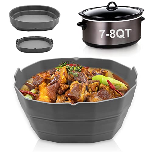  PotDivider Silicone Slow Cooker Liners Insert Fit for 8 QT Oval  Crockpot Reusable Two-in-One Slow Cooker Divider - Leakproof and Dishwasher  Safe Slow Cooker Accessories: Home & Kitchen
