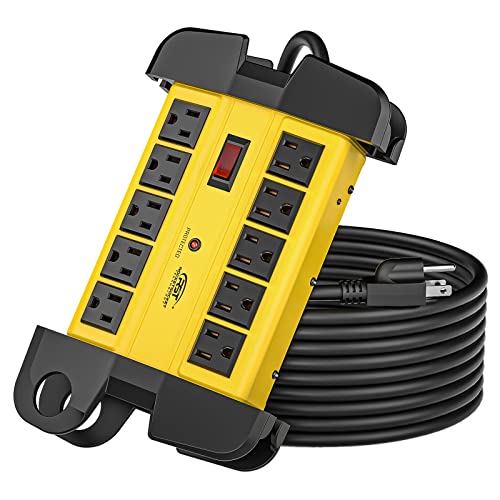 CRST 10-Outlets Heavy Duty Metal Surge Protector