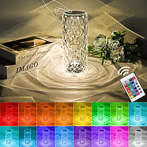RGB Crystal Rose LED Table Lamp with Remote Control - Best World LED