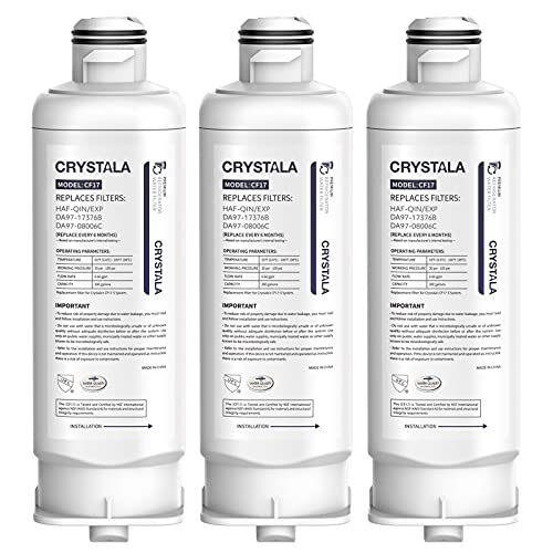 Crystala Filters Replacement Water Filter for Samsung Refrigerators (3 Pack)