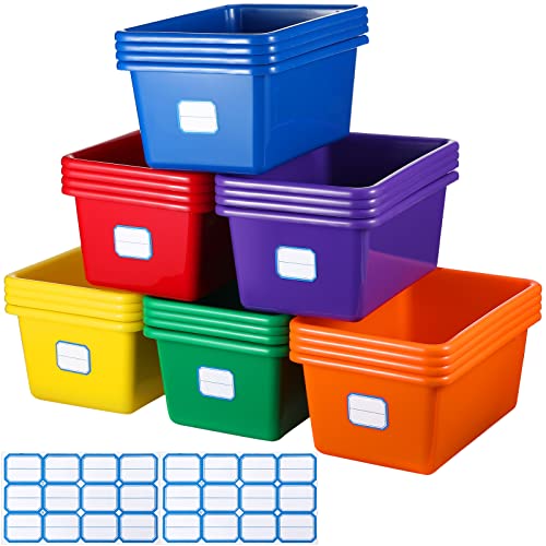 WUWEOT 5 Pack Large Storage Bins, 15 x 11.5 Plastic Stackable Classroom  Organizer, Multipurpose Toy Basket for Classroom, Nursery, Playrooms and