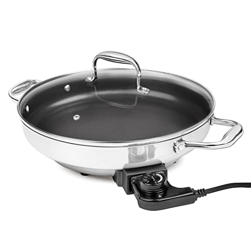 Cucina Pro Electric Skillet - Versatile Stainless Steel Frying Pan