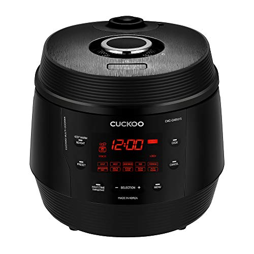 CUCKOO CMC-QAB501SB | 5QT. Standard 8-in-1 Pressure Cooker | 10 Menu Options: Slow Cooker, Sauté, Steamer, Yogurt & More, Made in Korea | Black