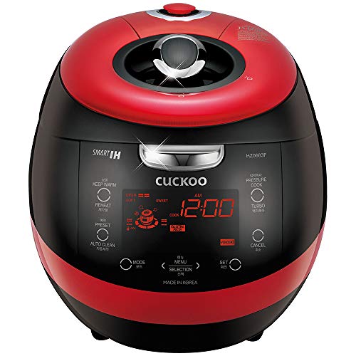 CUCKOO CRP-HZ0683FR Rice Cooker | 6-Cup (Uncooked) Induction Heating Pressure | 13 Menu Options, Auto-Clean, Voice Guide