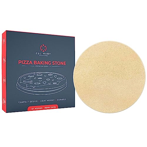 Culinary Couture 15" Cordierite Pizza Stone for Oven, Grill, and Outdoor Use