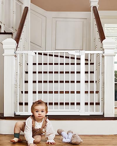 Cumbor 29.7-46" Baby Gate for Stairs - Easy Install Pressure Mounted Pet Gate