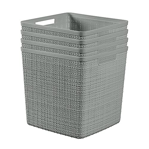 Curver Jute Decorative Storage Baskets - Set of 4