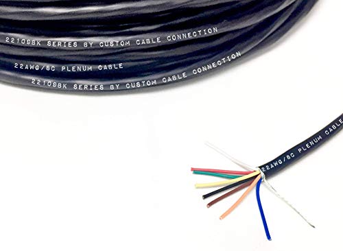 Custom Cable Connection 22 AWG 8 Conductor Stranded Shielded Plenum Belden 6506FE Cable CMP/CL3P- with Flamarrest® Insulation, Beldfoil® Shield and Black Flamarrest® Jacket - 100 Foot Roll in a Bag