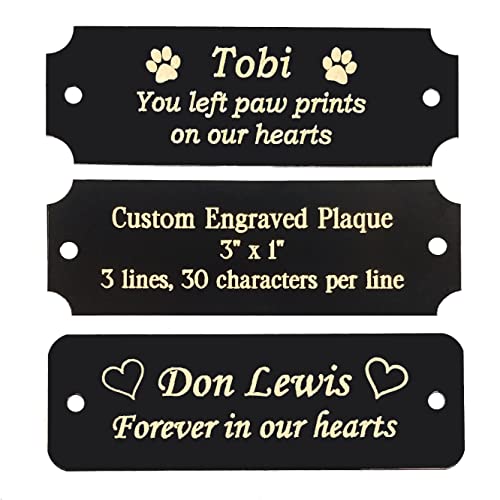 Personalized Name Plates, 3 W x 1 H, Solid Brass Engraved Plaque, Trophy Plates Engraved