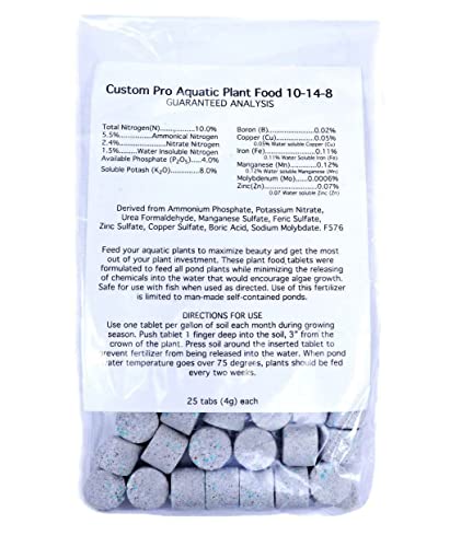 Custom Pro Pond Plant Food Fertilizer - 25 Tablets