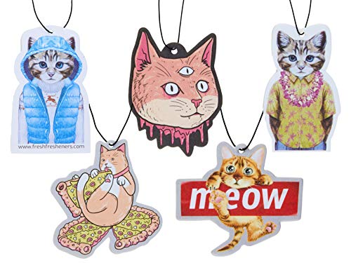 Cute and Funny Cat Car Air Fresheners Scented with Essential Oils
