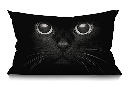Cute Black Cat Face Pillow Case