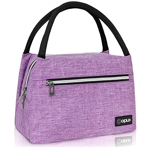 Cute Insulated Lunch Bag for Women - Heather Purple