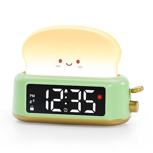 Cute Toast Night Light Kids Alarm Clock