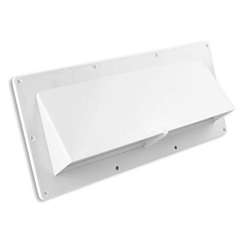 CW White Exterior Sidewall Range Hood Vent with Damper