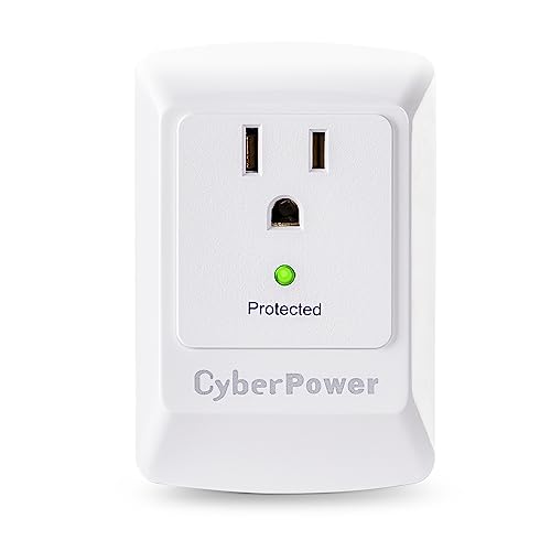CyberPower CSB100W Essential Surge Protector, 900J/125V, 1 Outlet, Wall Tap