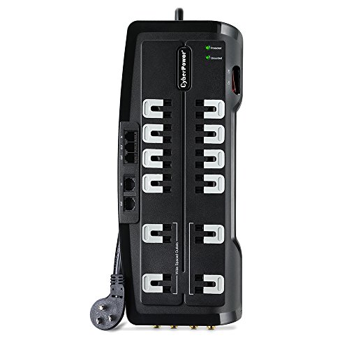 CyberPower Home Theater Surge Protector 12 Outlets