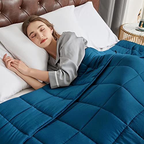CYMULA 12lb Cooling Weighted Blanket for Adults - Navy Twin Size