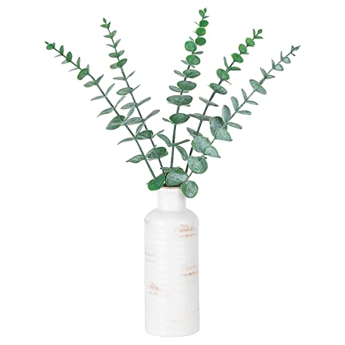 Dahey Ceramic Vase with Artificial Eucalyptus Set