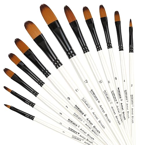Creative Mark Natural White Goat Hair Mop Brushes - Paint Brushes for  Acrylic Painting, Oil, Watercolor and More - Round - Size # 10 - 2 Pack