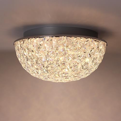 DAKASON LED Ceiling Light Fixture Flush Mount, Crystal Chandelier Modern Ceiling Light