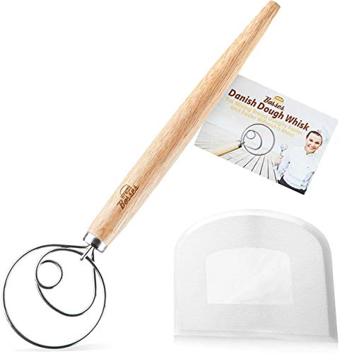 1pc, Danish Dough Whisk, Danish Dough Mixer, Danish Dough Blender, Dutch  Bread Whisk, Wooden Hand Mixer, Bread Baking Tools For Cake Bread Pizza Past