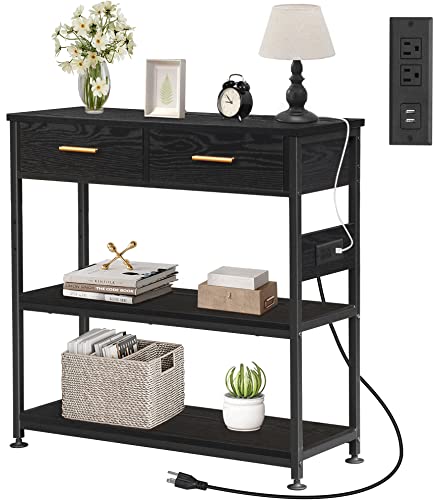 Dansion Industrial Sofa Table with Storage Shelves