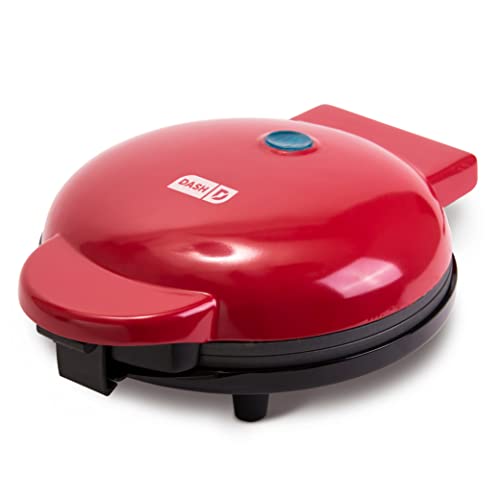 DASH 8" Waffle Maker - Red, Perfect for Waffles, Paninis, and More