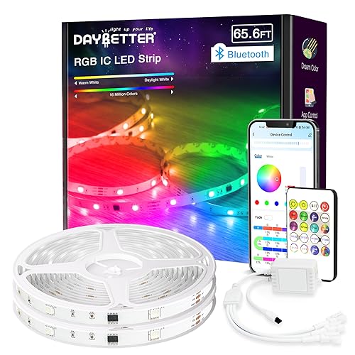 DAYBETTER Multi-Color Chasing LED Strip Lights 65.6ft