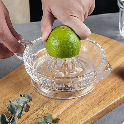 DCQRY Glass Manual Lemon Juicer with Pour Spout