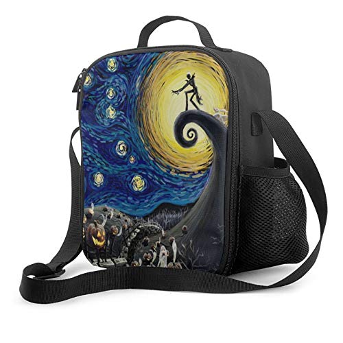 MSGUIDE Nightmare Before Christmas Insulated Lunch Bag with Water Bottle Holder