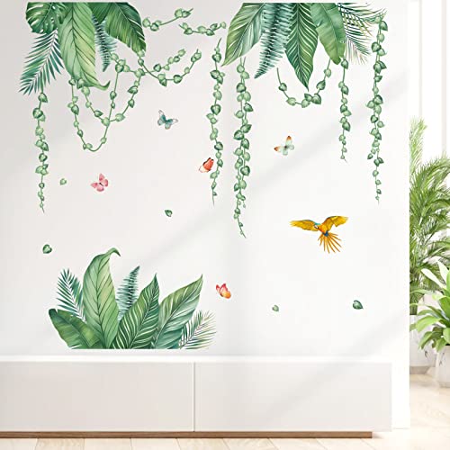 decalmile Tropical Leaves Wall Decals
